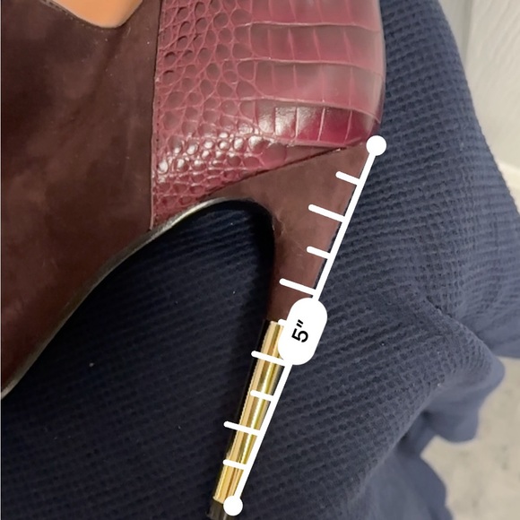 Sigerson Morrison Burgundy Sued/Leather ankle boot - Picture 6 of 10